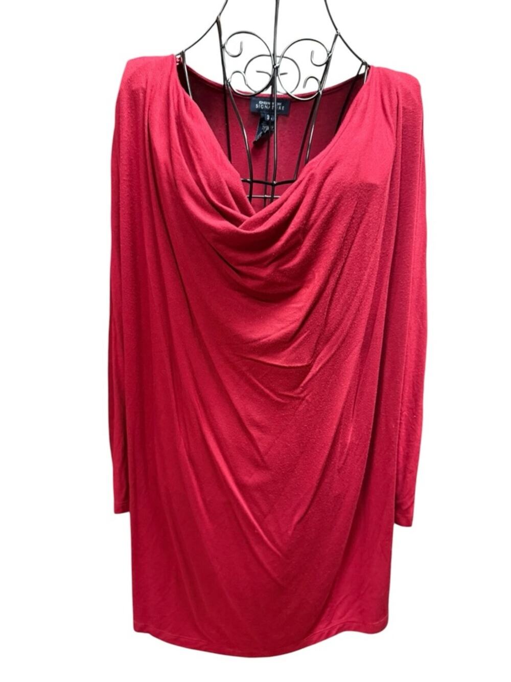 Jones New York Raspberry Knit Top with Soft Drape 3X